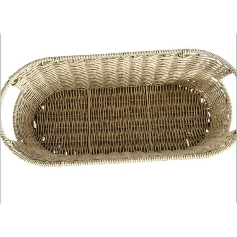 Nautica Woven Faux Wicker Off White Indoor Outdoor Basket Oval 15